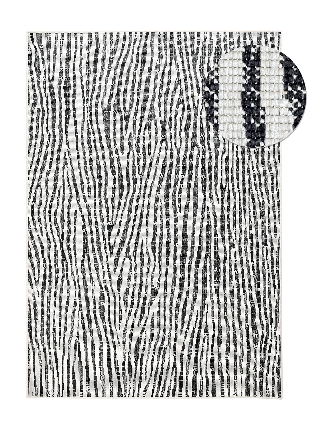 Tapete para interior e exterior - utomhusmatta - Vaura (preto/branco)