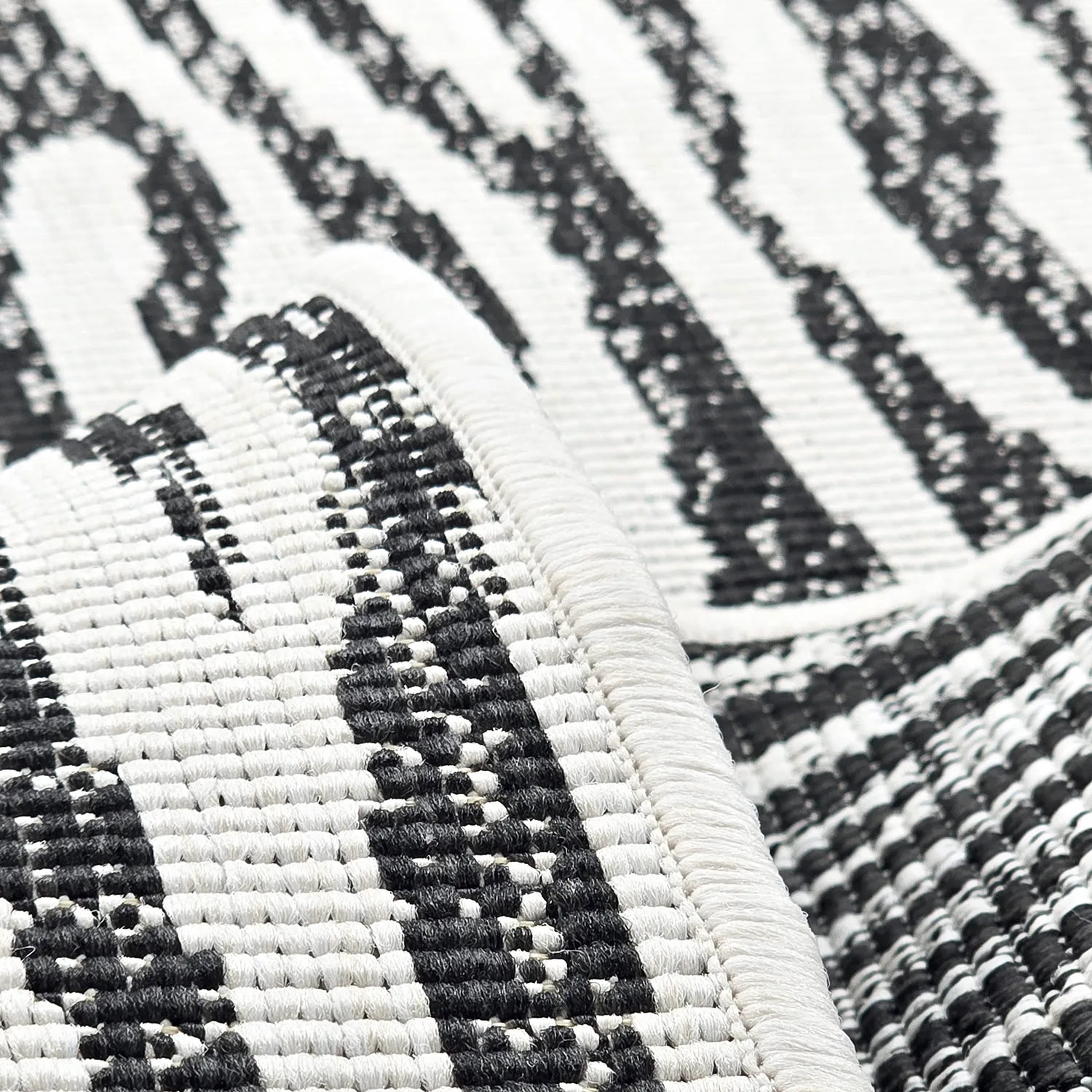 Tapete para interior e exterior - utomhusmatta - Vaura (preto/branco)