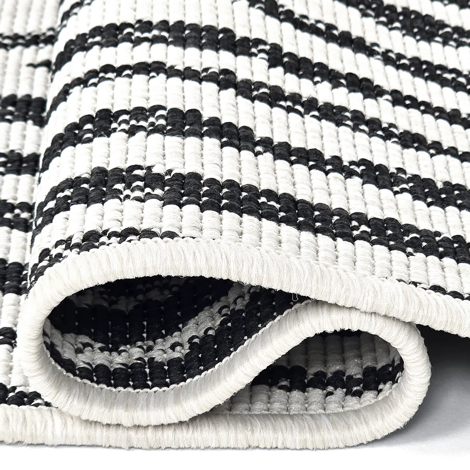Tapete para interior e exterior - utomhusmatta - Vaura (preto/branco)