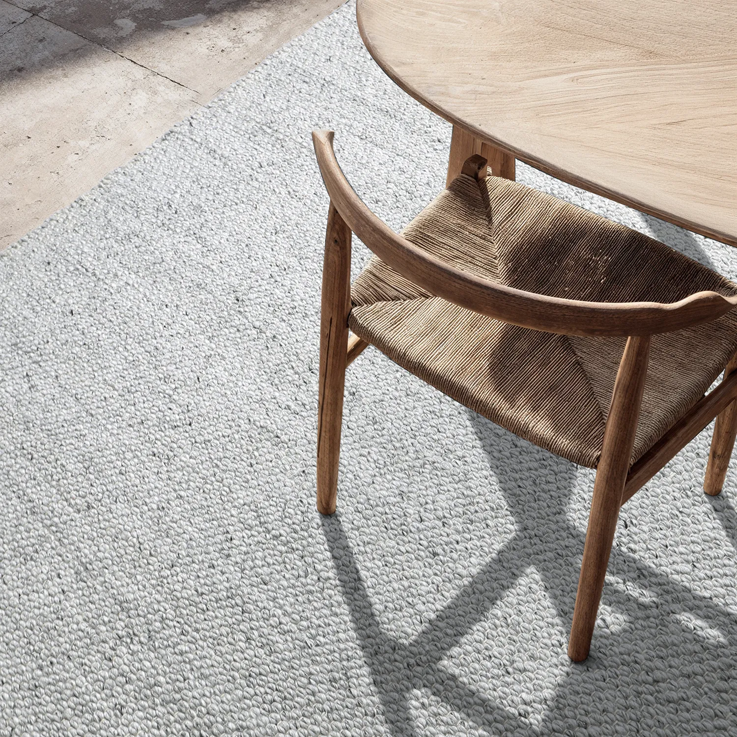 Tapete para interior e exterior - Arco Wool Look (cinza/bege)