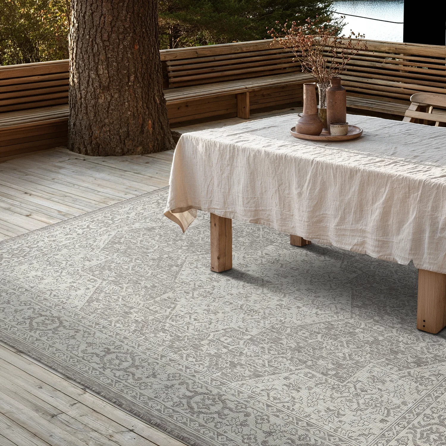 Tapete para interior e exterior - Mekele (taupe)