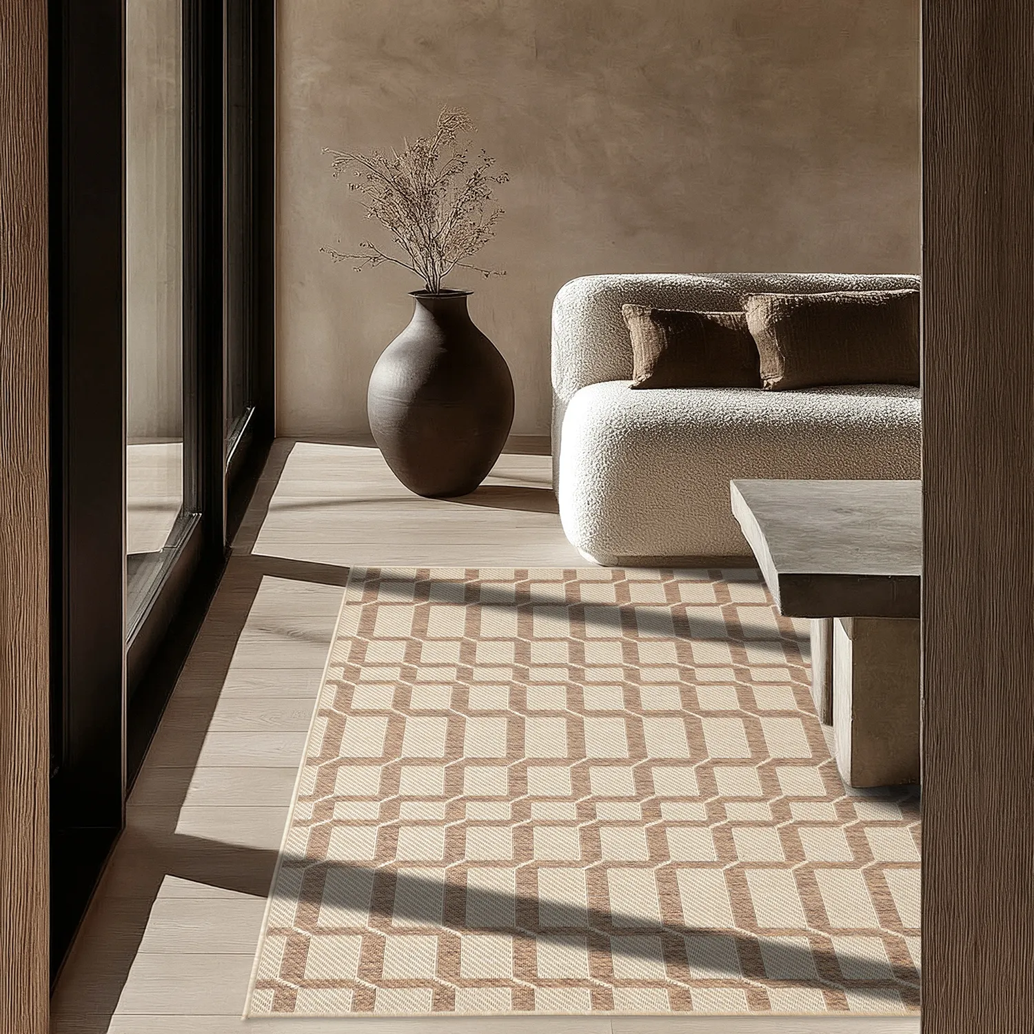 Tapete para interior e exterior - Nicosia (marrom)