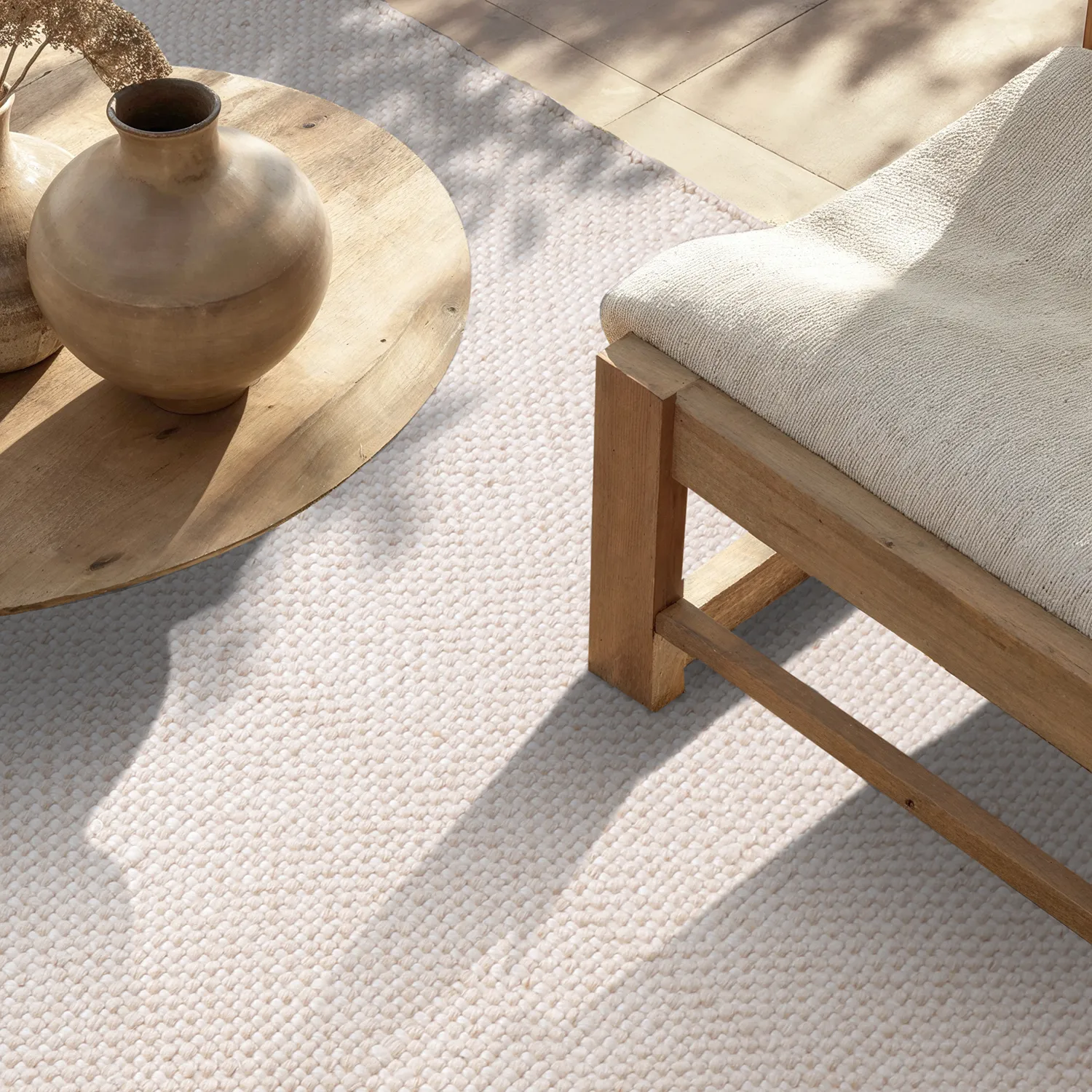 Tapete para interior e exterior - Orta Wool Look (creme)