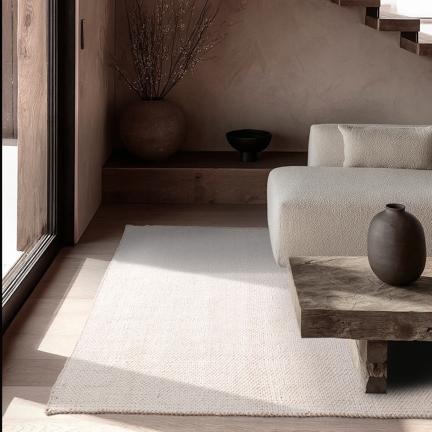 Tapete para interior e exterior - Orta Wool Look (creme)