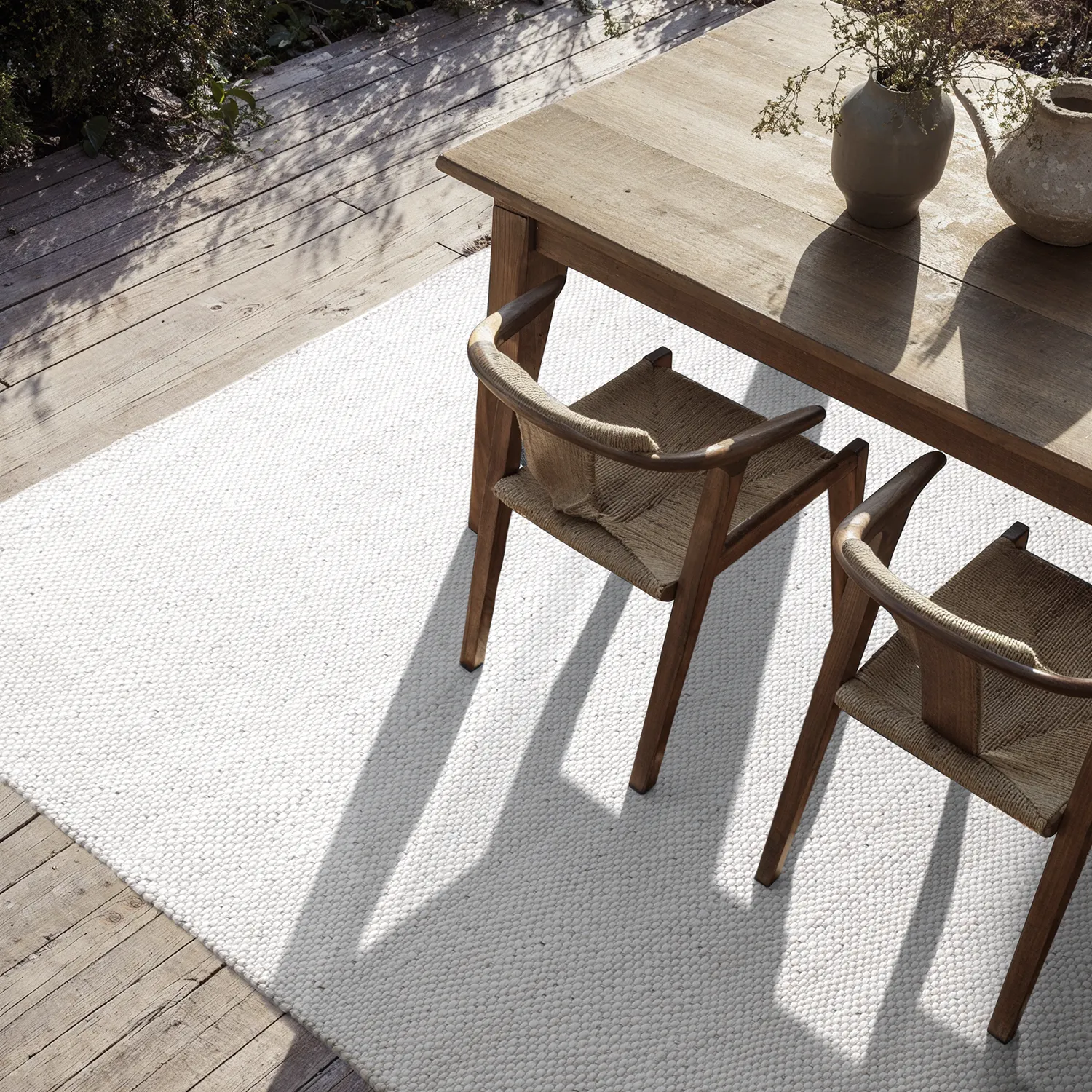 Tapete para interior e exterior - Orta Wool Look (cinza claro)