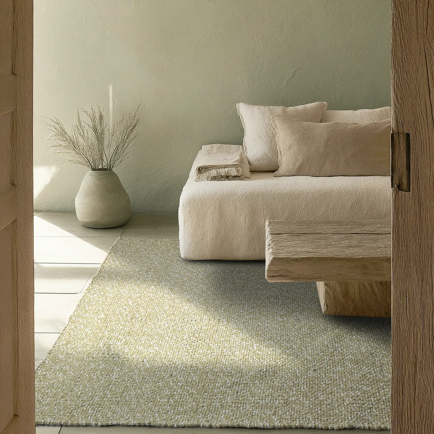Tapete para interior e exterior - Orta Wool Look (verde musgo)