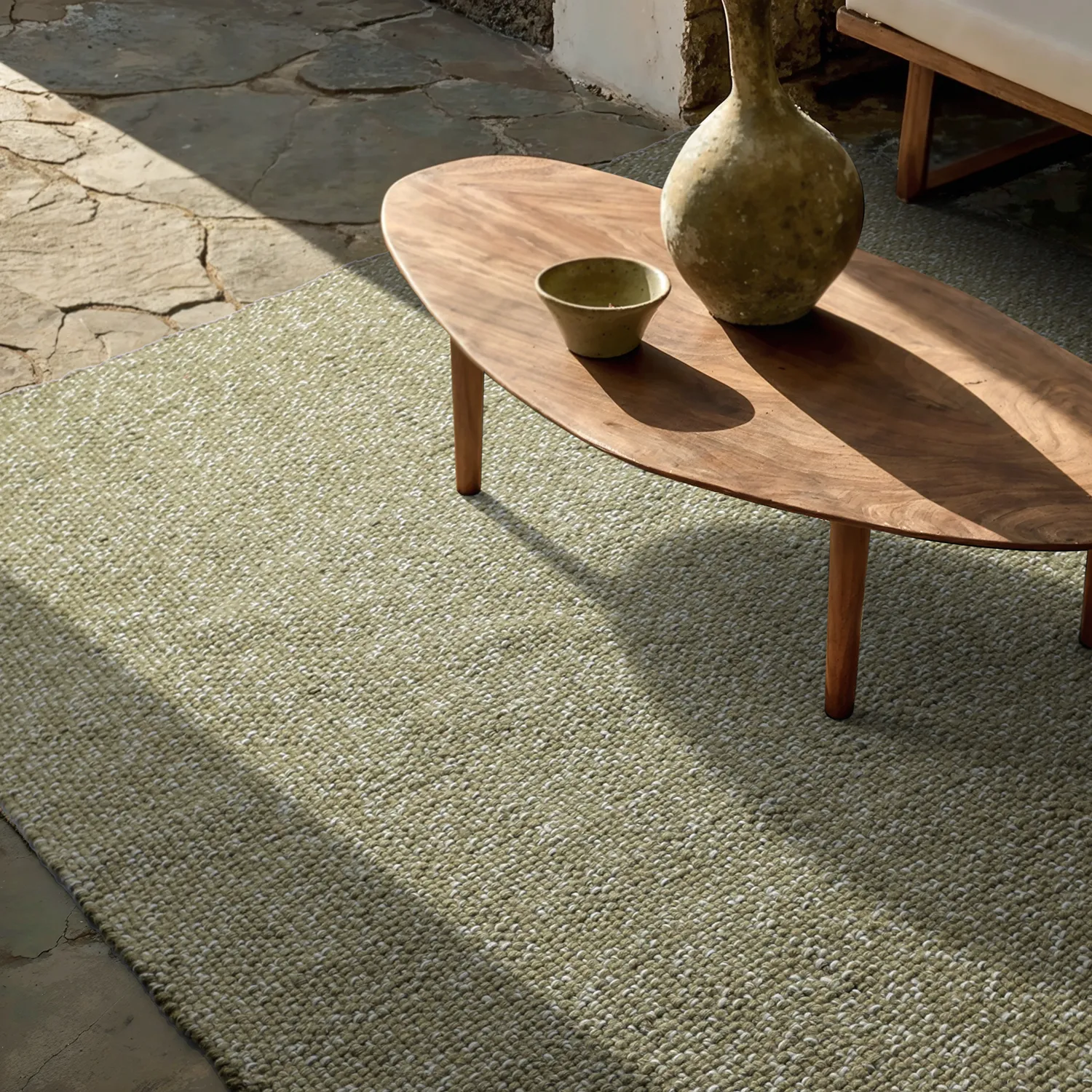 Tapete para interior e exterior - Orta Wool Look (verde musgo)