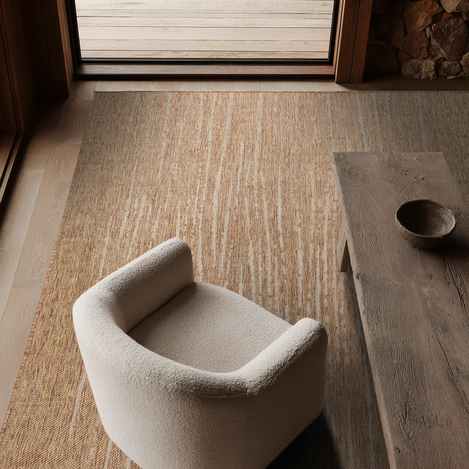 Tapete para interior e exterior - Ragusa (marrom/creme)