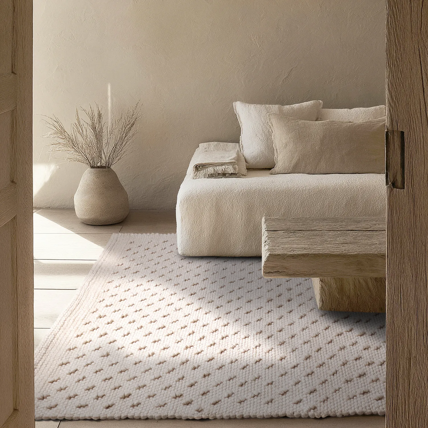 Tapete para interior e exterior - Todi Wool Look (creme)