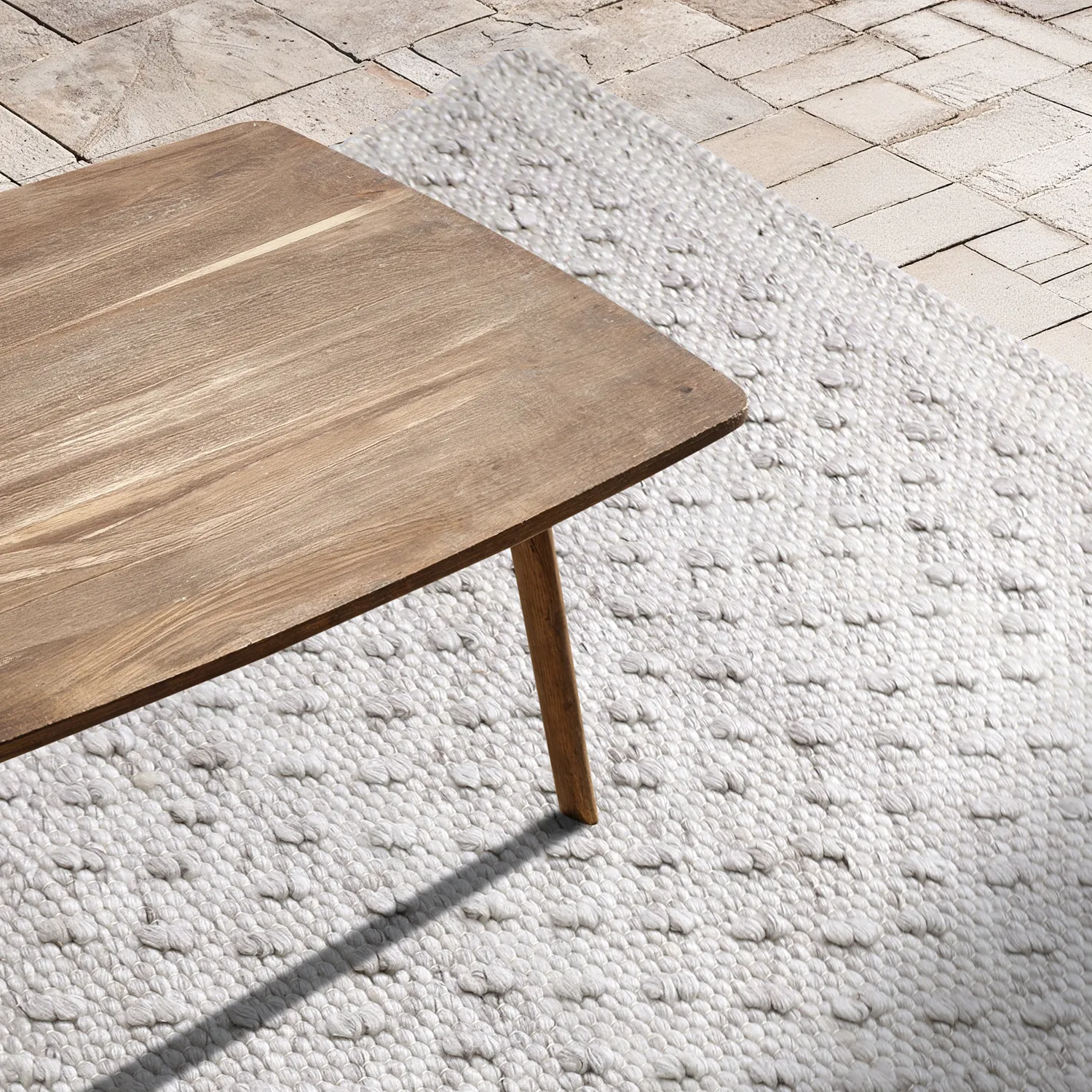 Tapete para interior e exterior - Todi Wool Look (cinza/bege)
