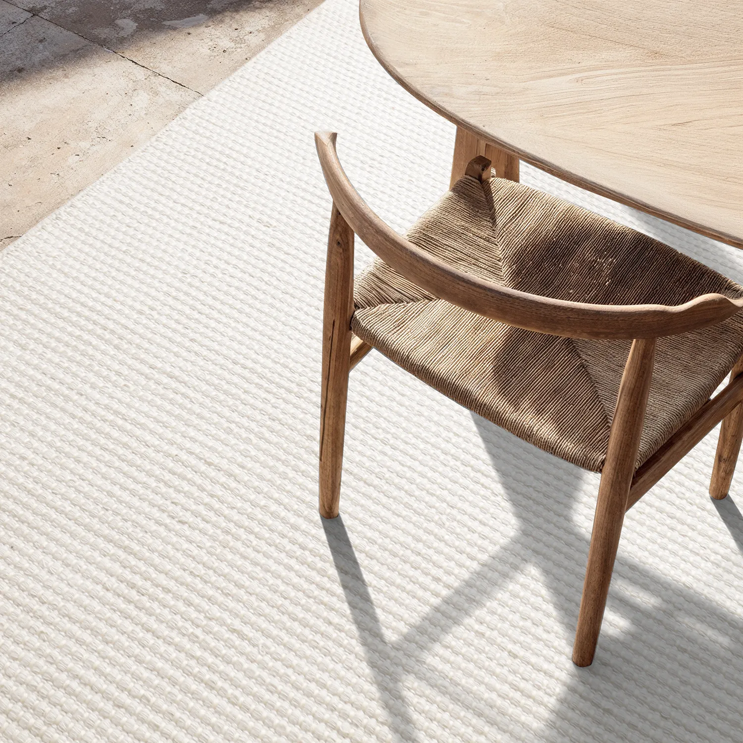 Tapete para interior e exterior - Coastal Wool Look (creme)