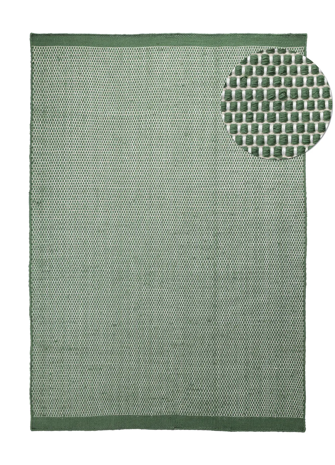 Tapete para interior e exterior - Coastal Wool Look (verde/branco)