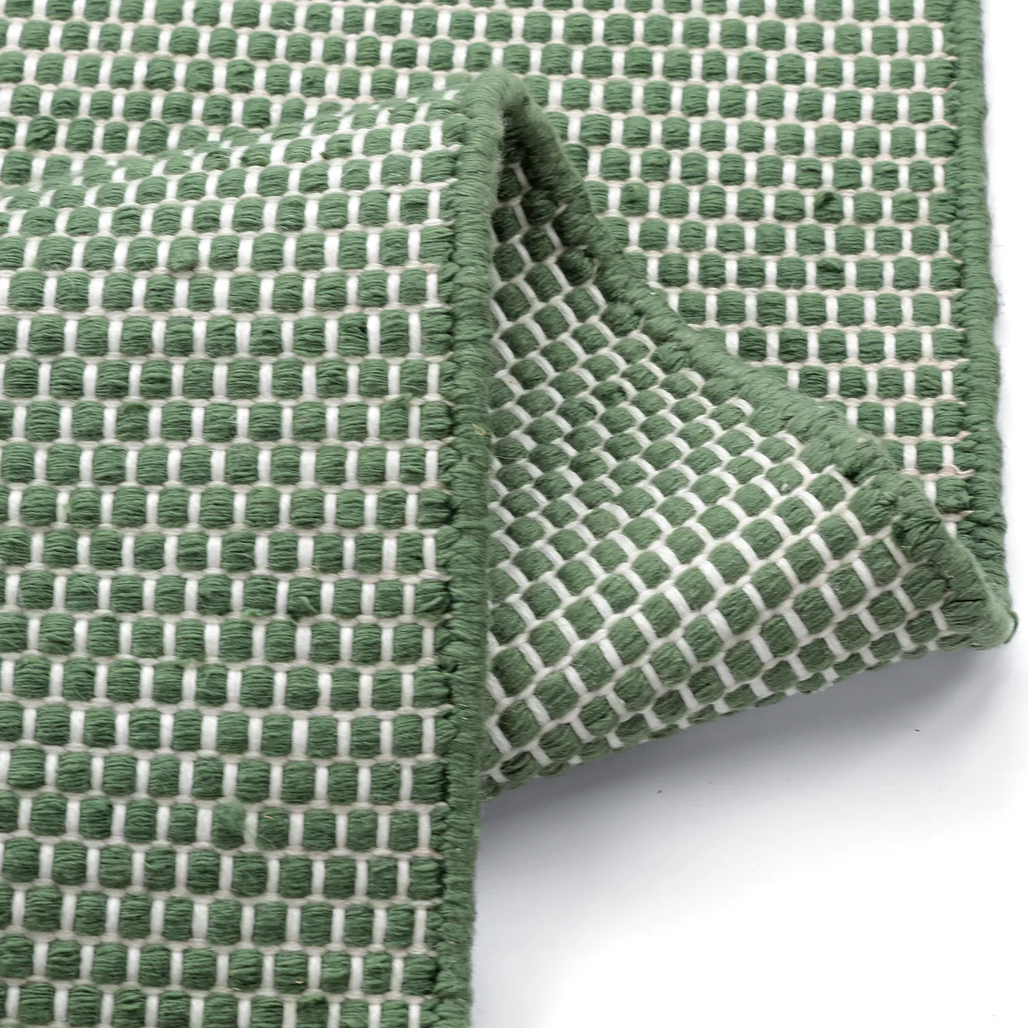 Tapete para interior e exterior - Coastal Wool Look (verde/branco)