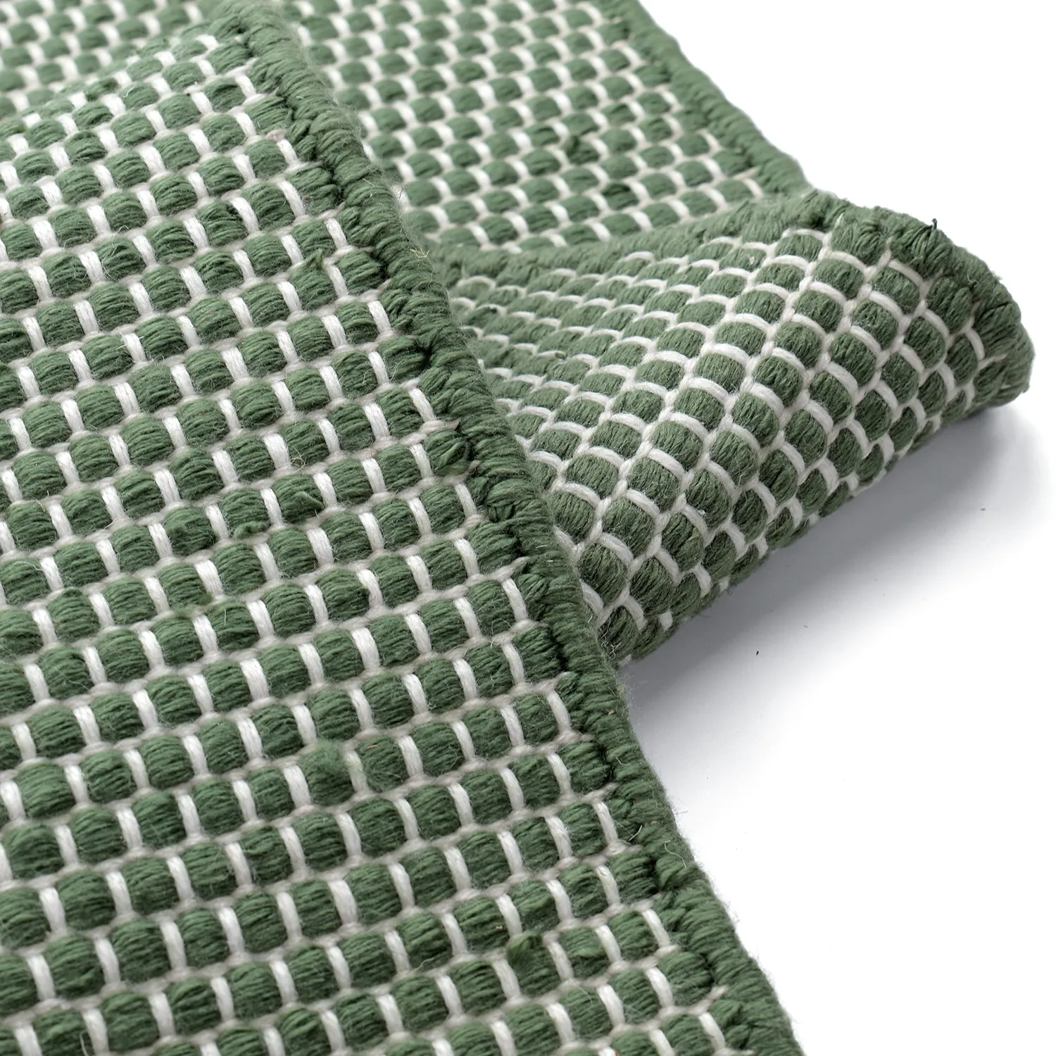 Tapete para interior e exterior - Coastal Wool Look (verde/branco)
