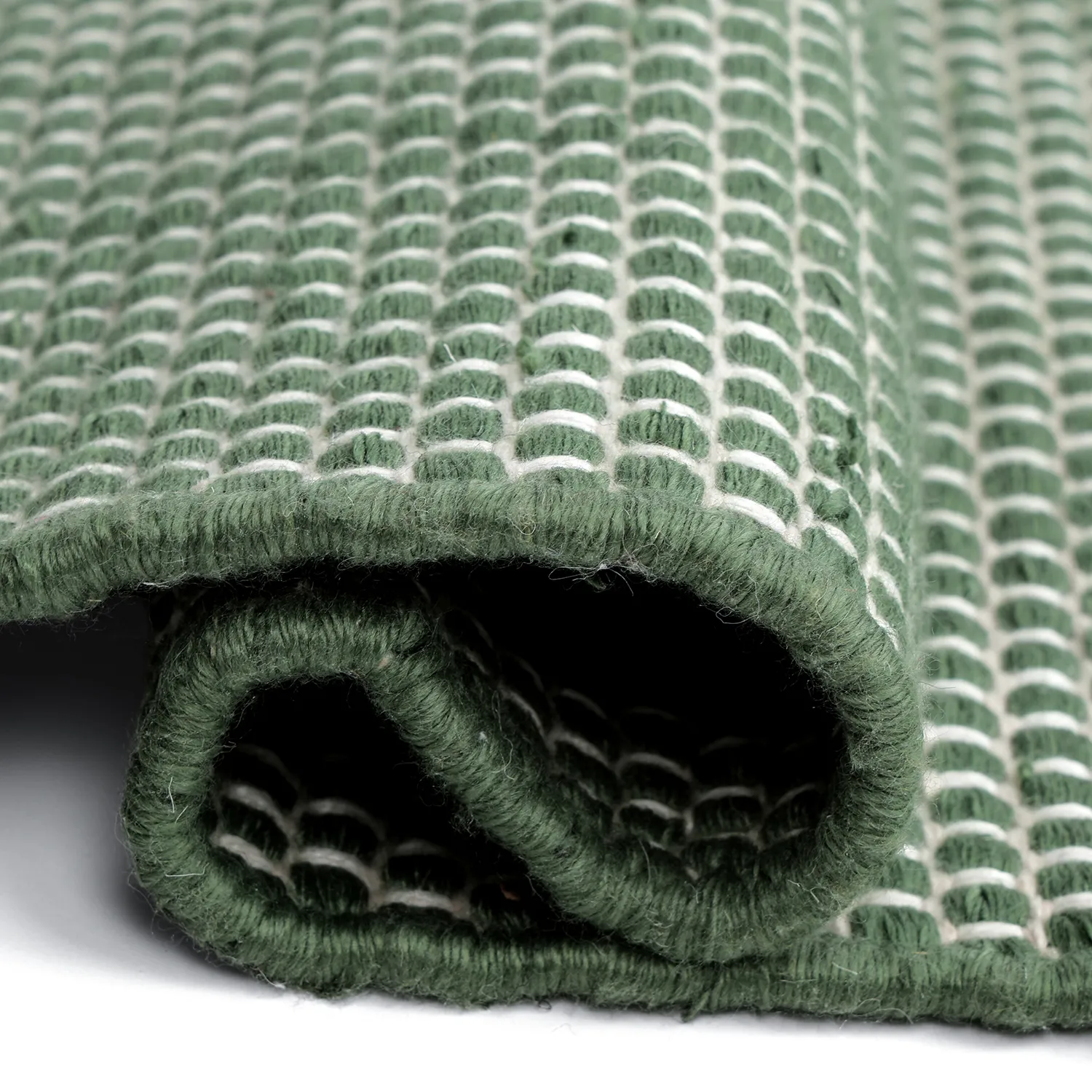 Tapete para interior e exterior - Coastal Wool Look (verde/branco)