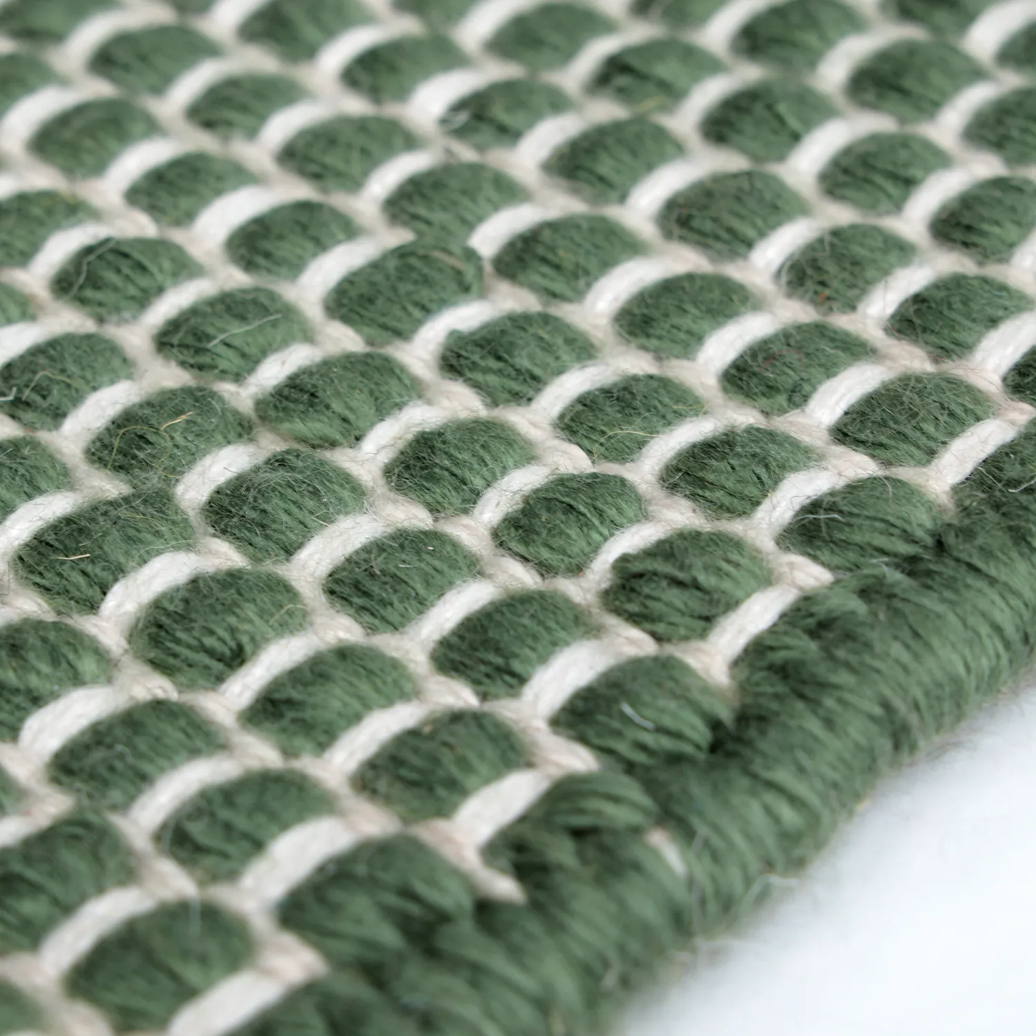 Tapete para interior e exterior - Coastal Wool Look (verde/branco)