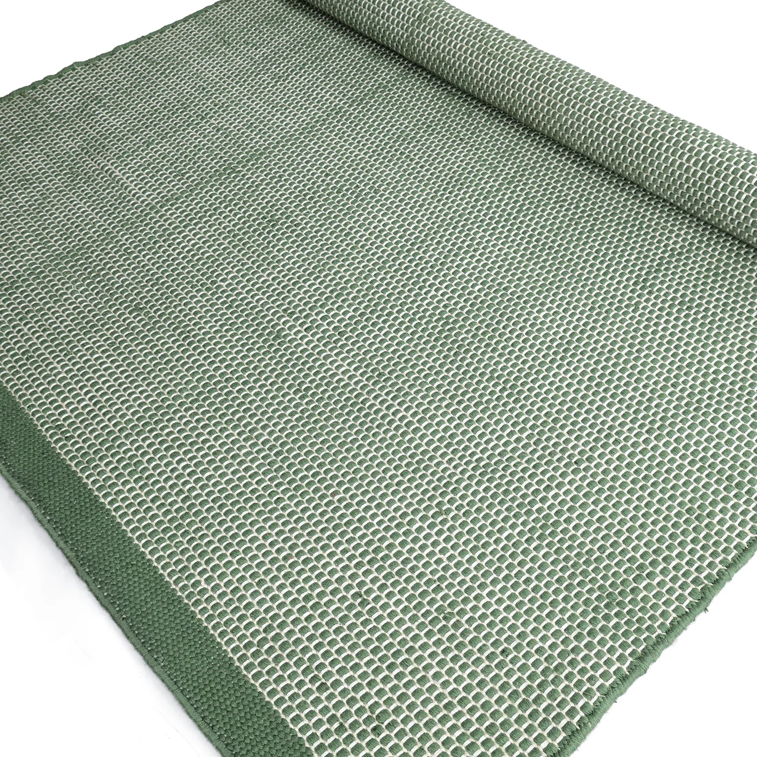 Tapete para interior e exterior - Coastal Wool Look (verde/branco)