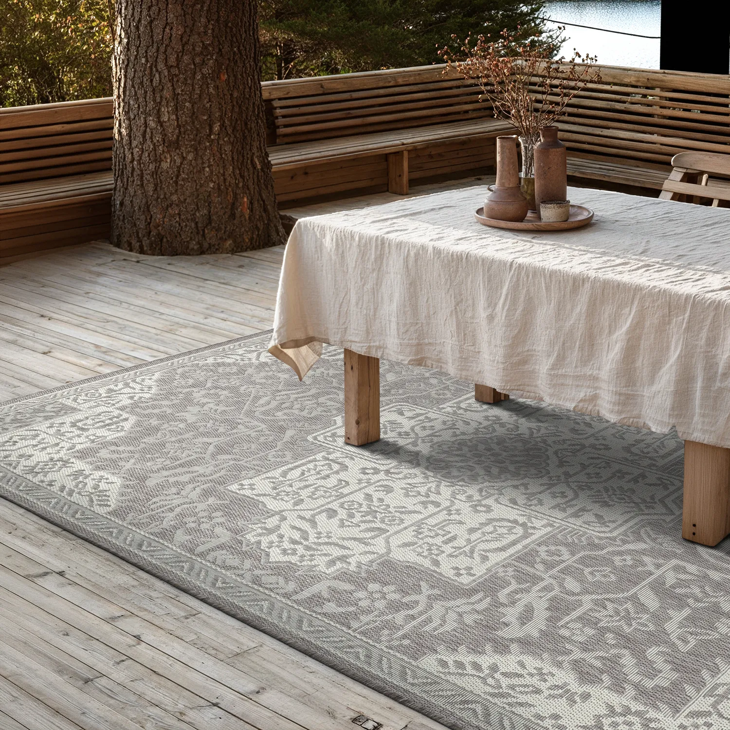 Tapete para interior e exterior - Dhamar (taupe)