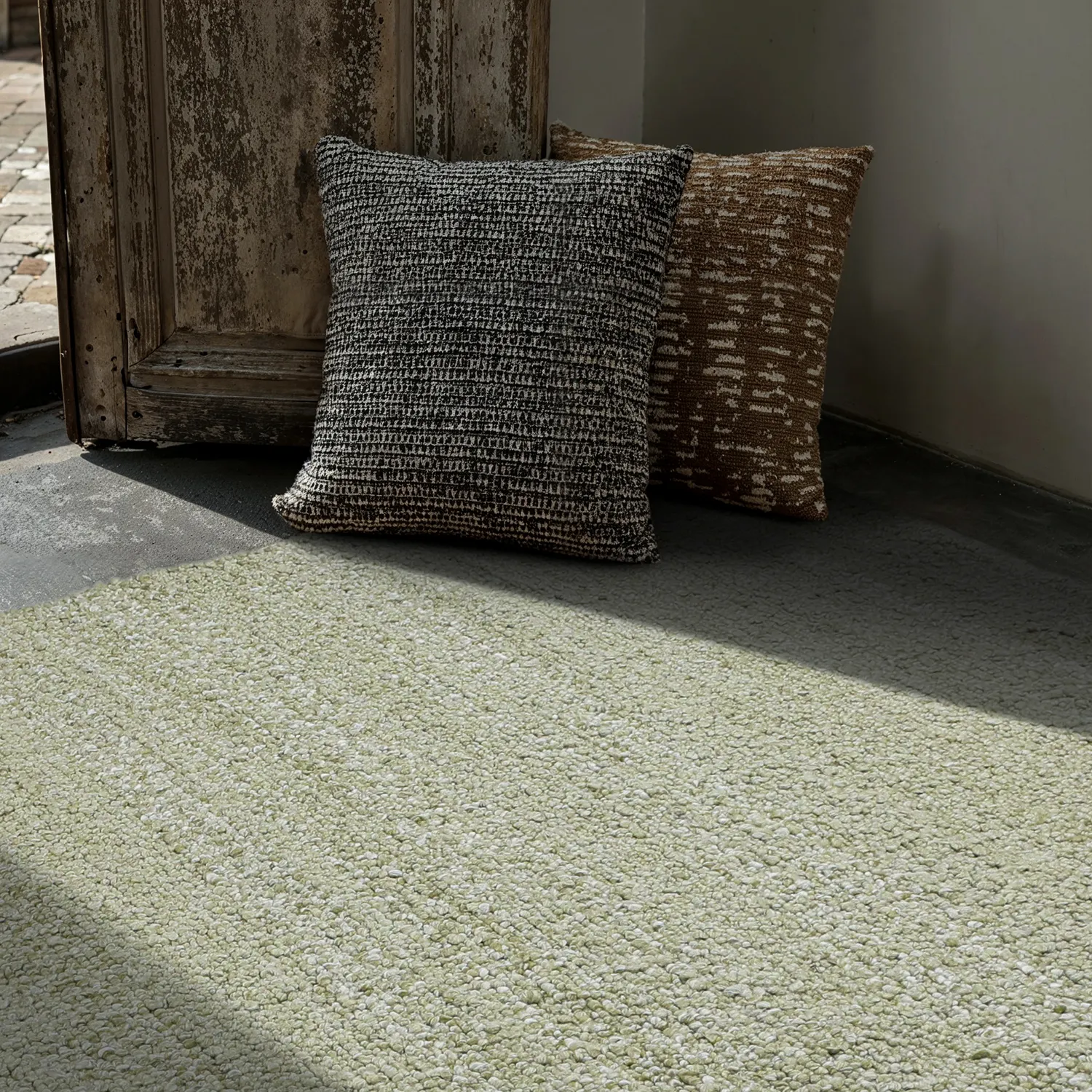 Tapete para interior e exterior - Milford Wool Look (verde)