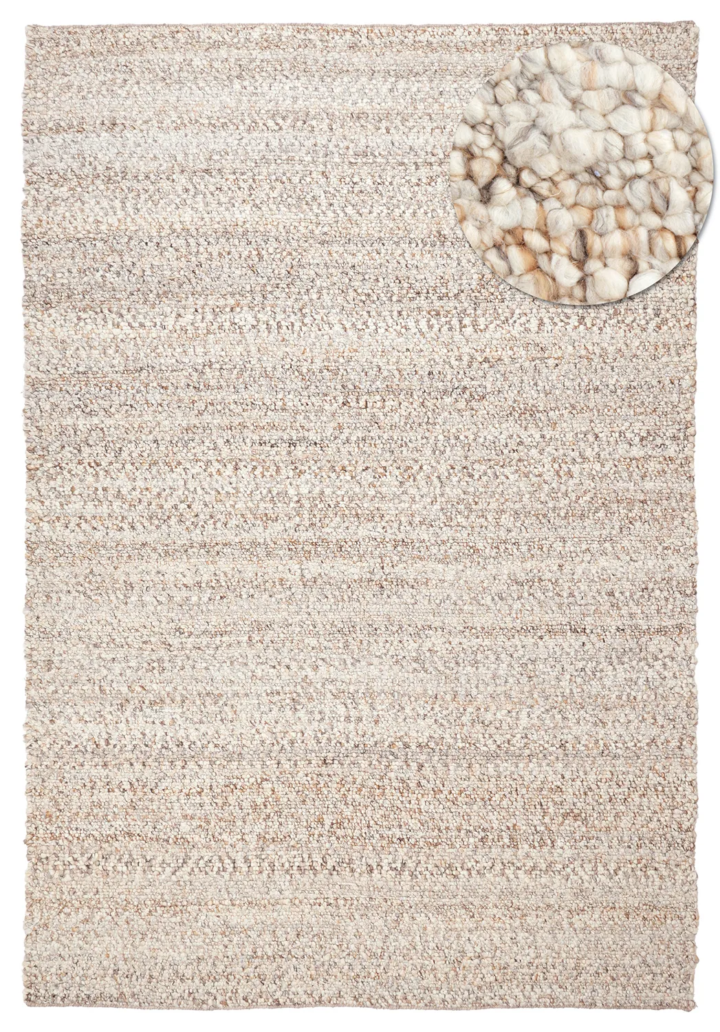 Tapete para interior e exterior - Milford Wool Look (cinza/bege)