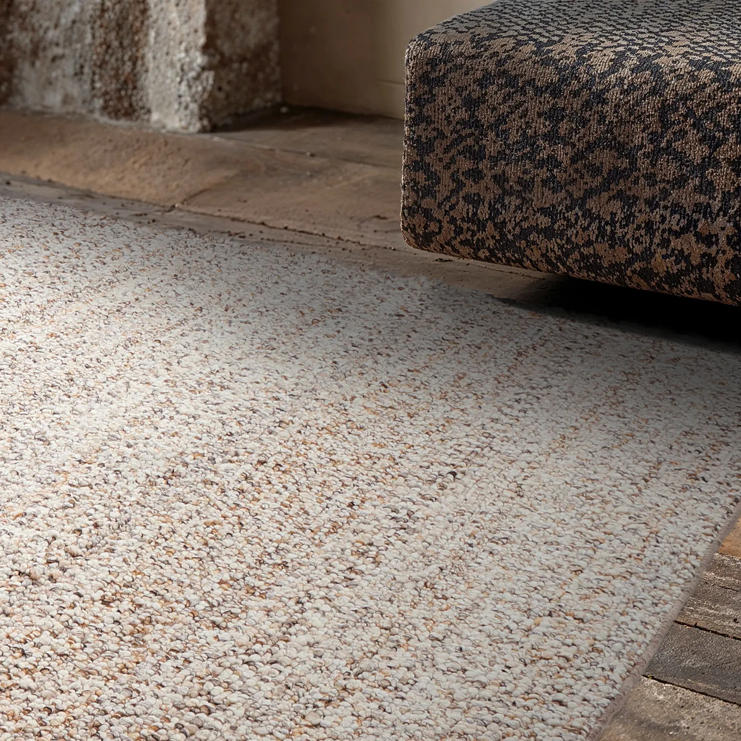 Tapete para interior e exterior - Milford Wool Look (cinza/bege)