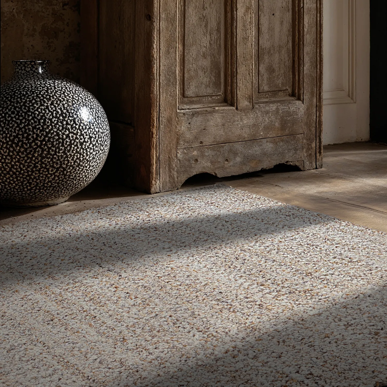Tapete para interior e exterior - Milford Wool Look (cinza/bege)