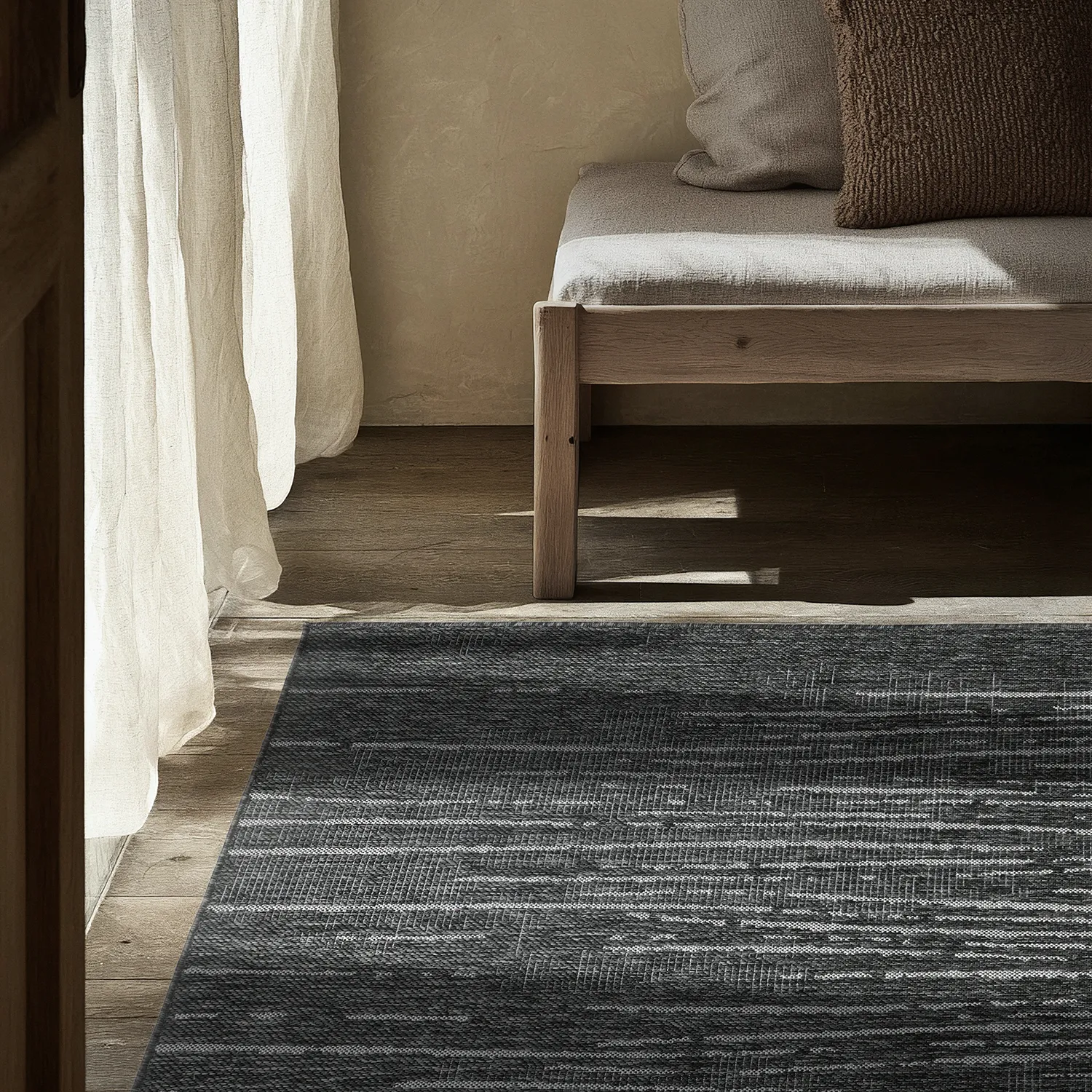 Tapete para interior e exterior - Ragusa (preto/creme)