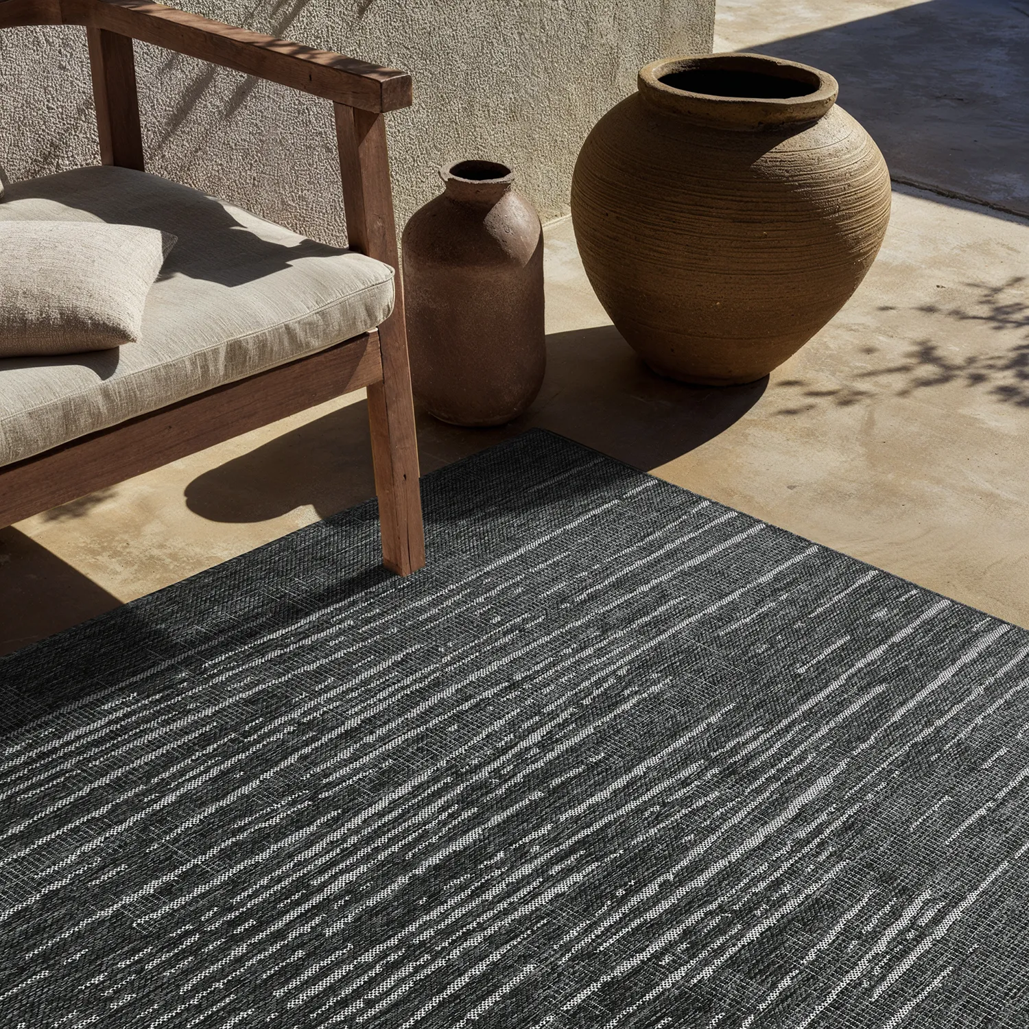 Tapete para interior e exterior - Ragusa (preto/creme)