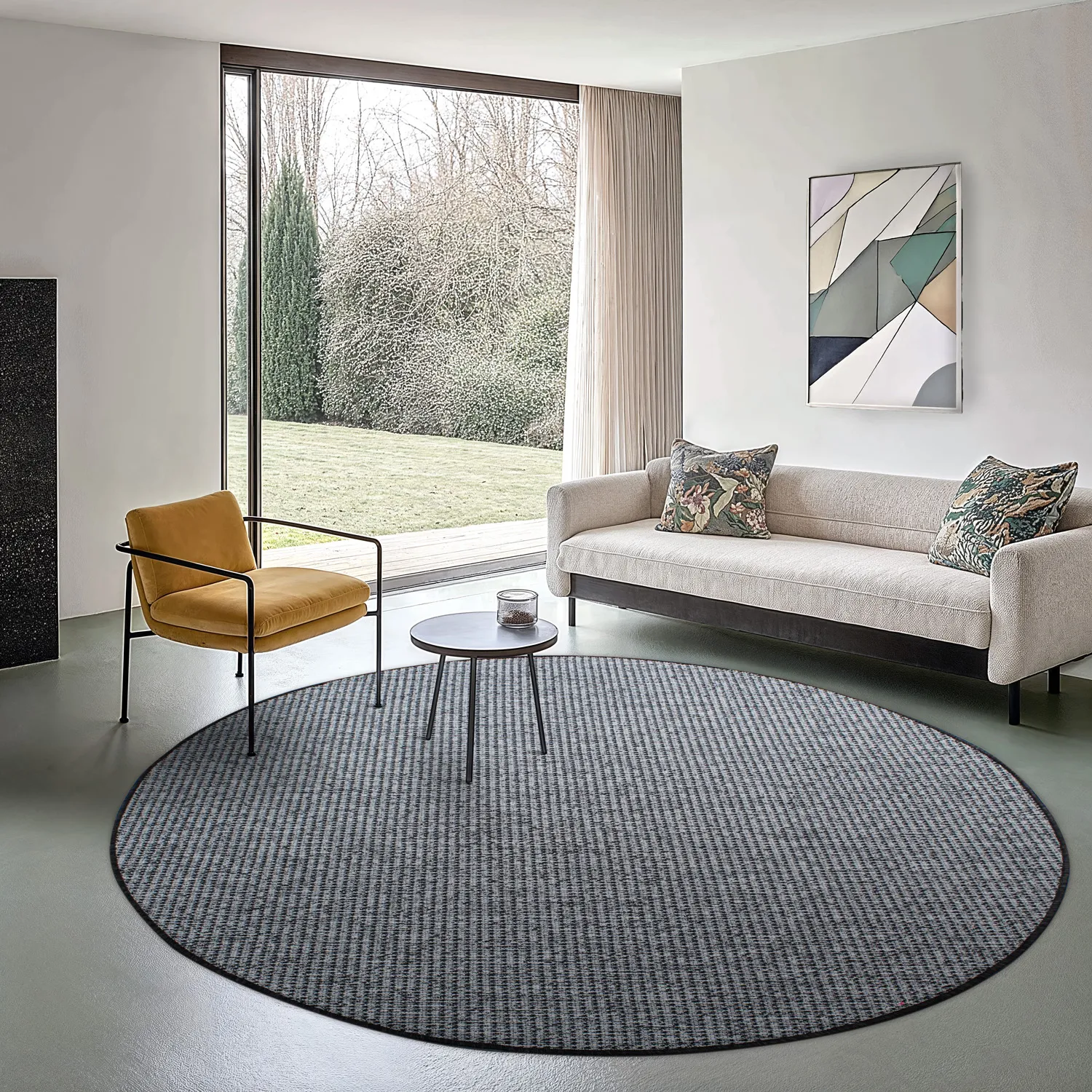 Tapete redondo - Bergen (antracite)