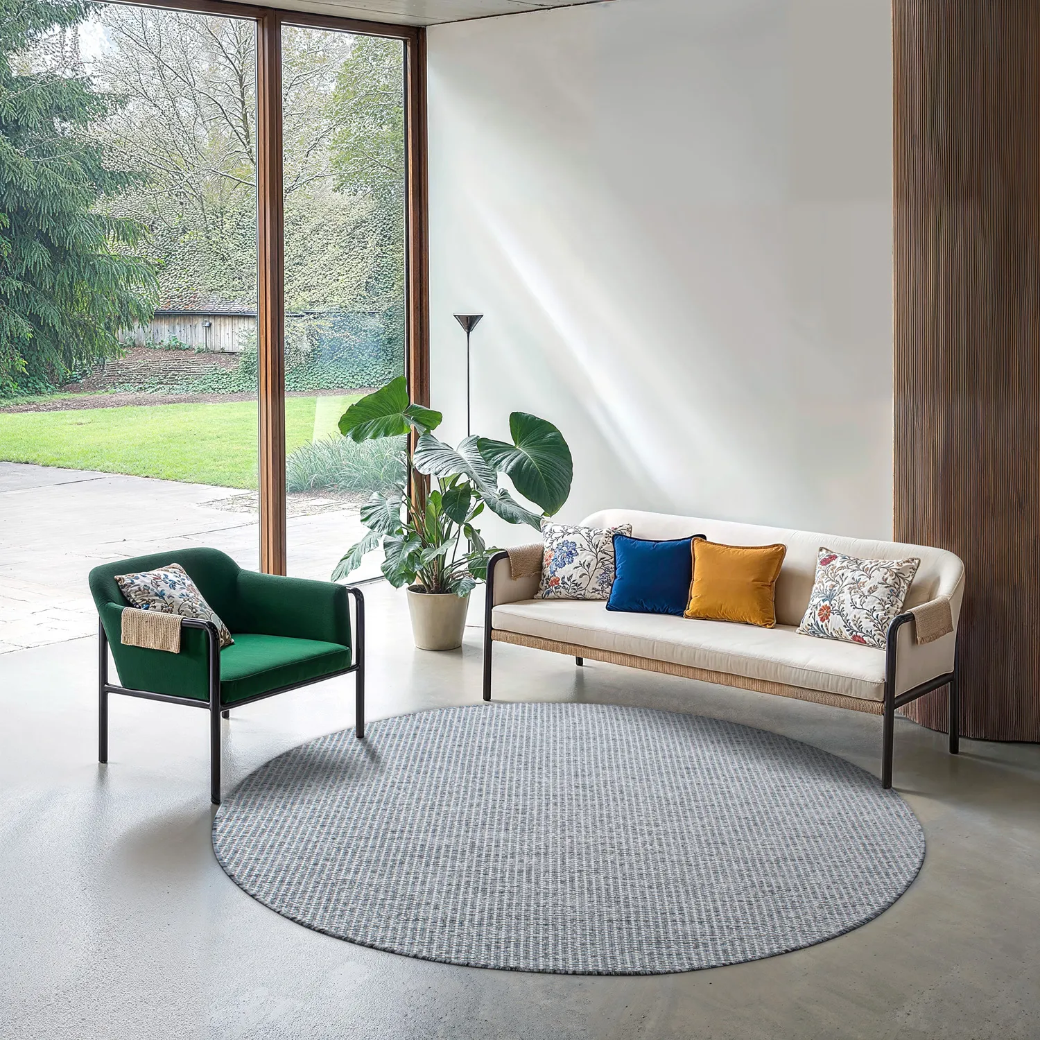 Tapete redondo - Bergen (prata)