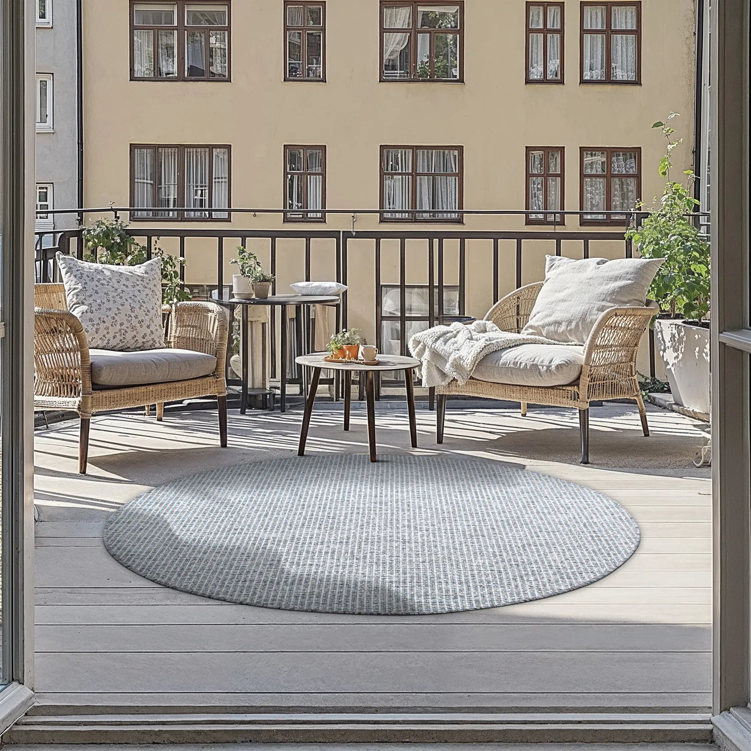 Tapete redondo - Bergen (prata)