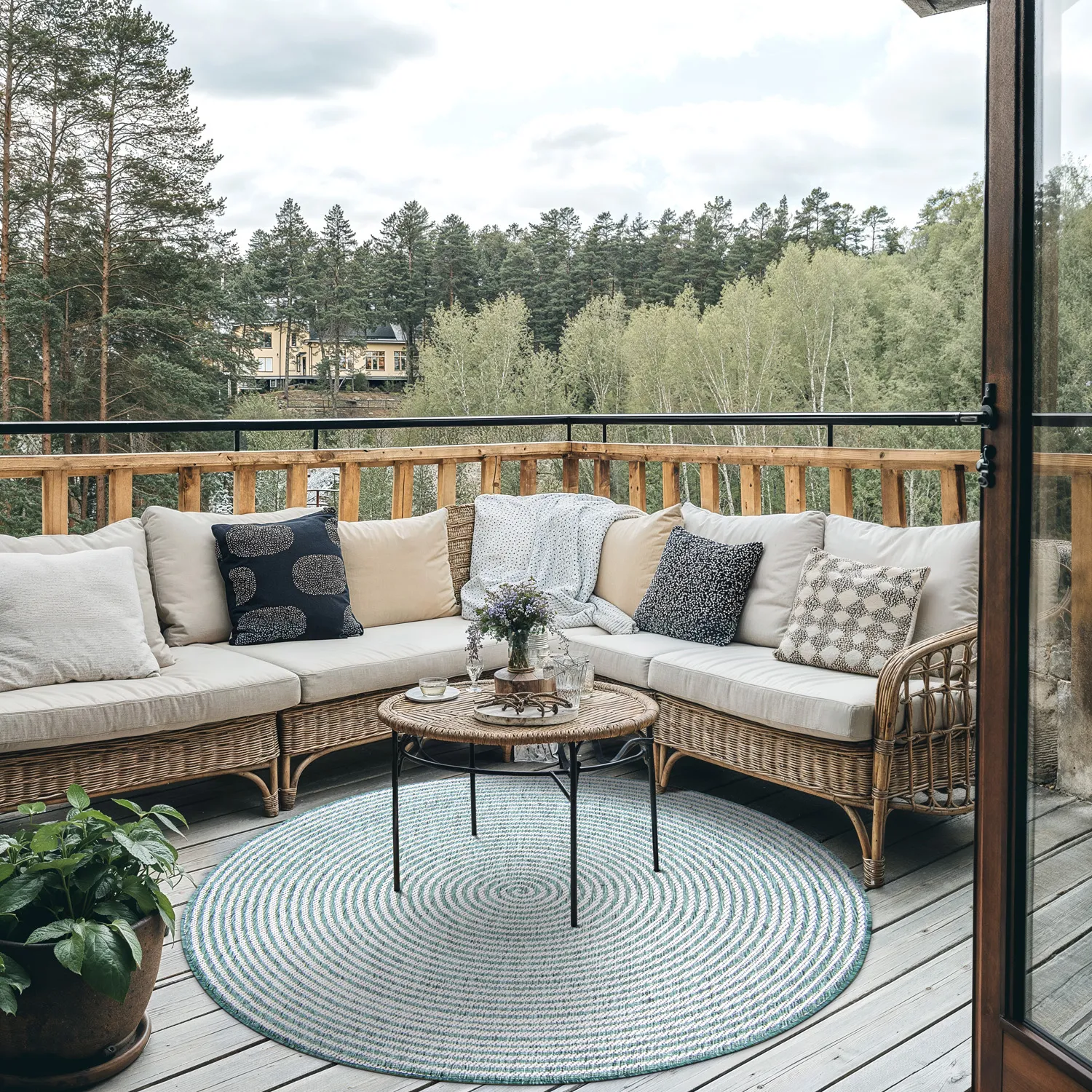 Tapete redondo - Ferragudo (verde)