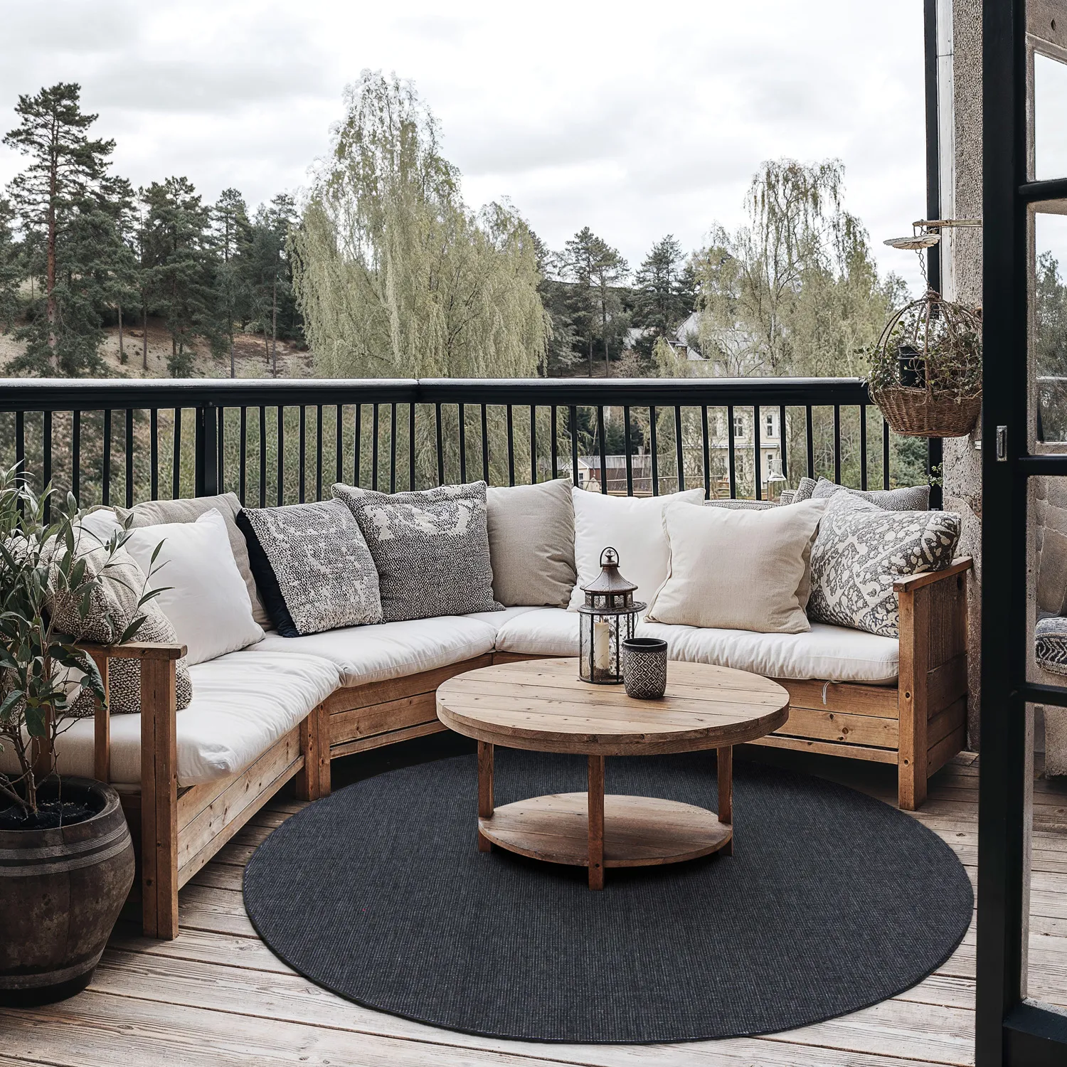 Tapete redondo - Monsanto (antracite)