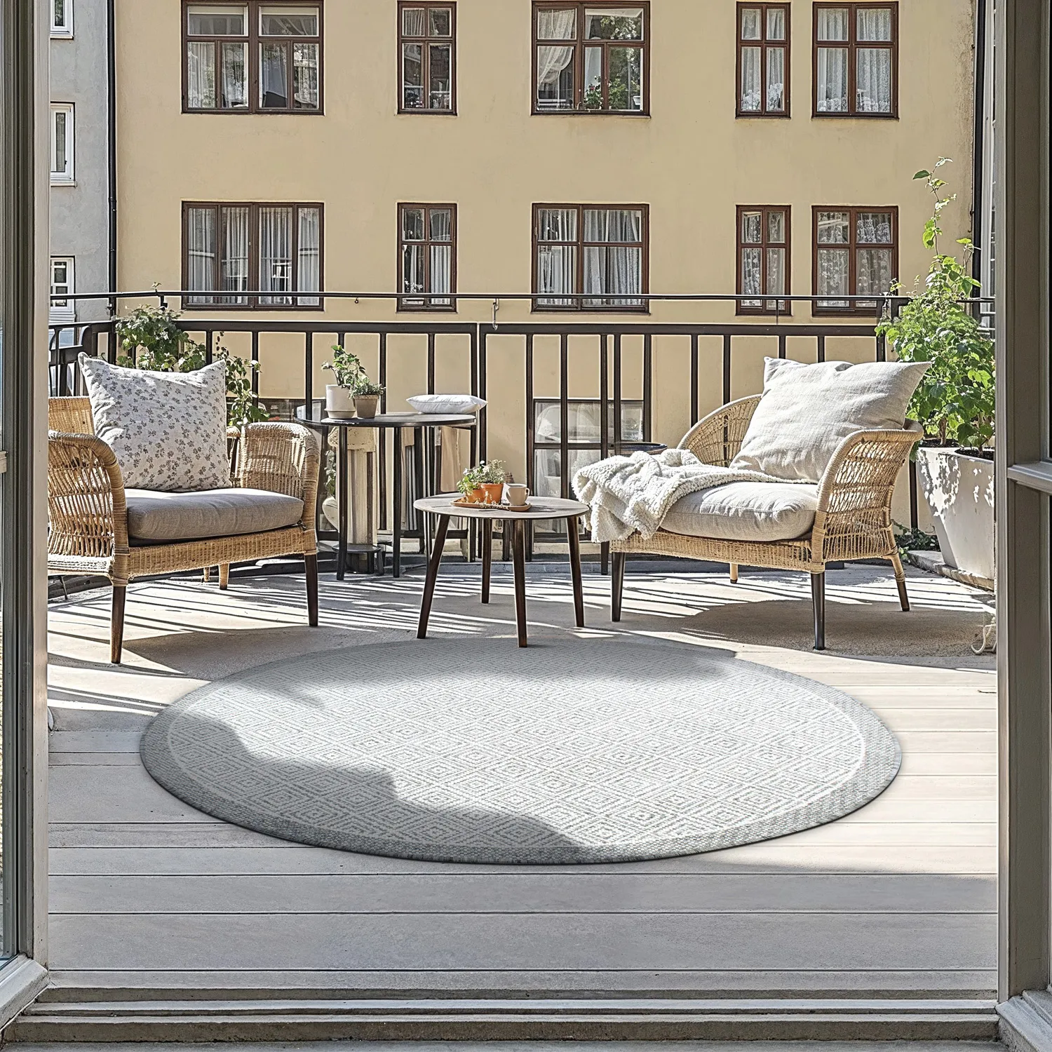 Tapete redondo - Monsaraz (cinza)