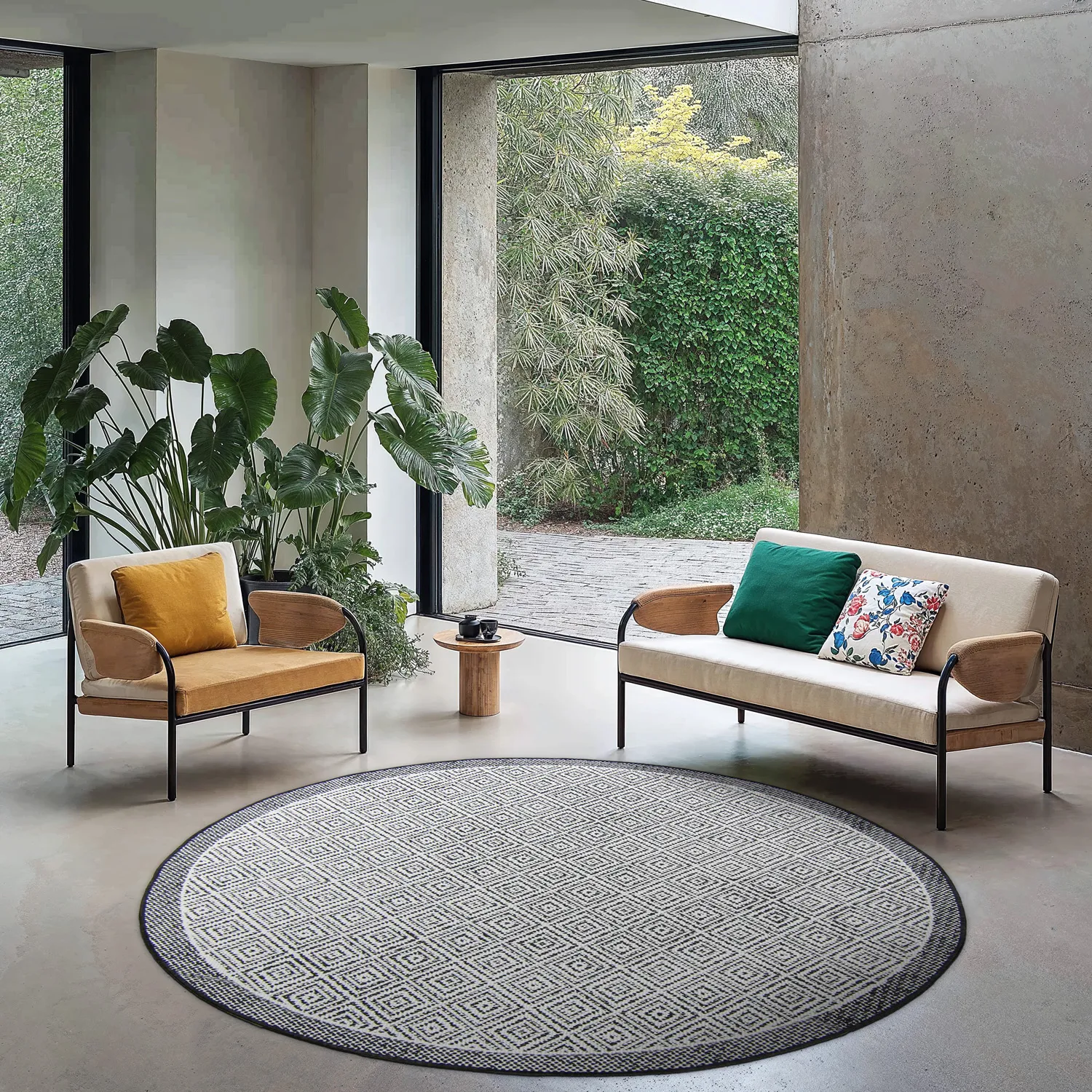 Tapete redondo - Monsaraz (preto)