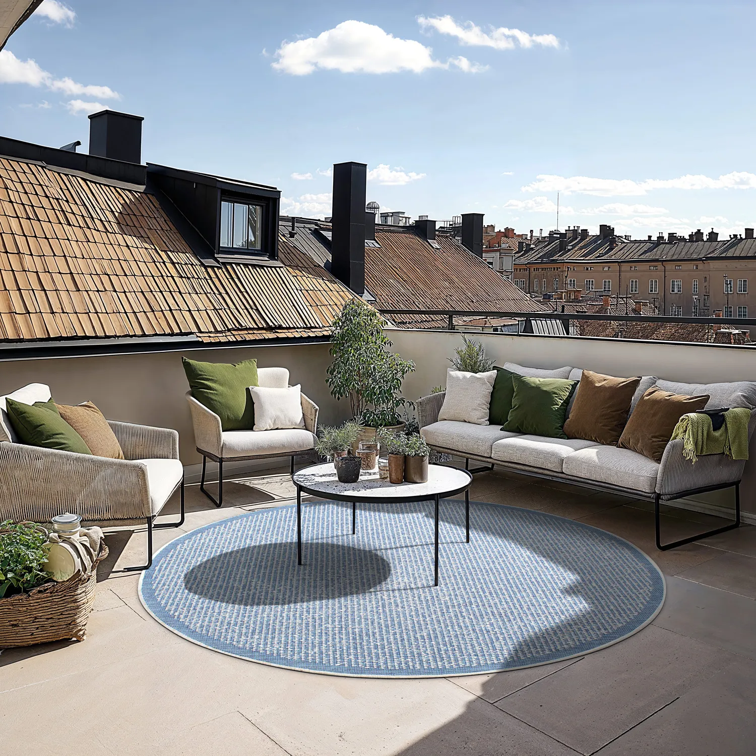 Tapete redondo - Tromsø (azul)