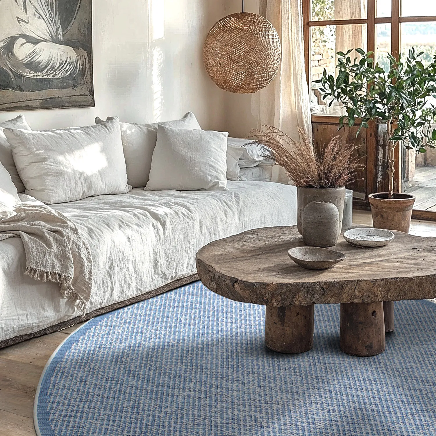 Tapete redondo - Tromsø (azul)