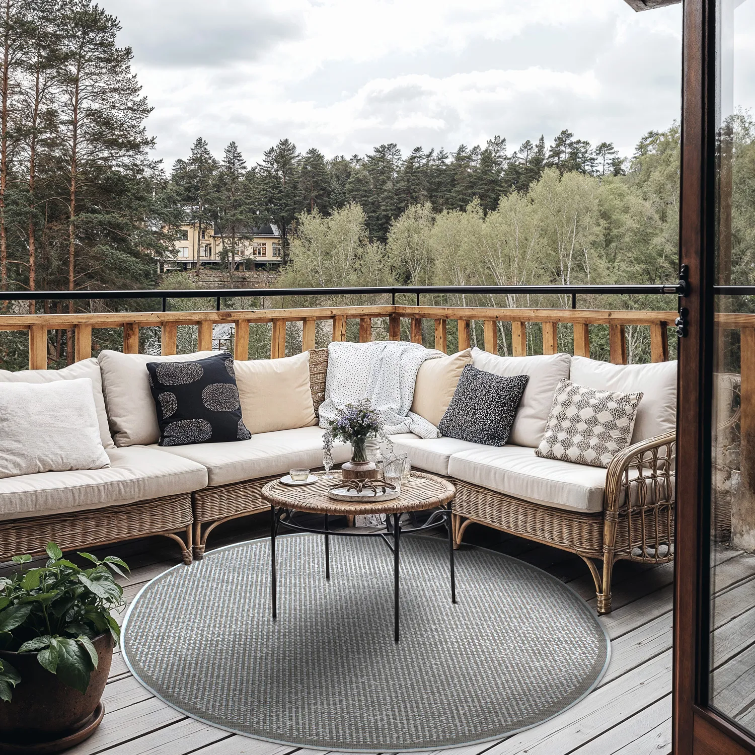 Tapete redondo - Tromsø (marrom)