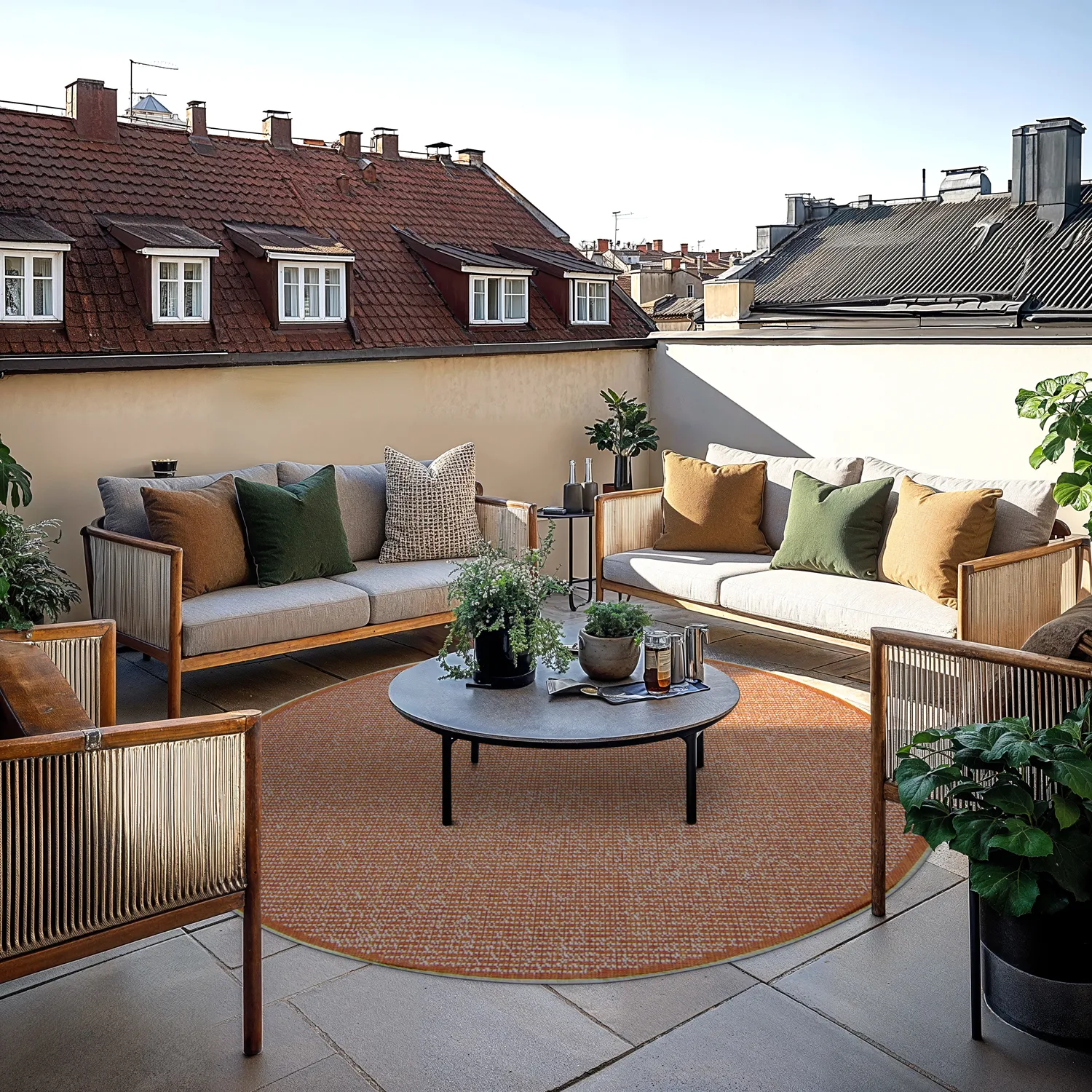 Tapete redondo - Tromsø (laranja)