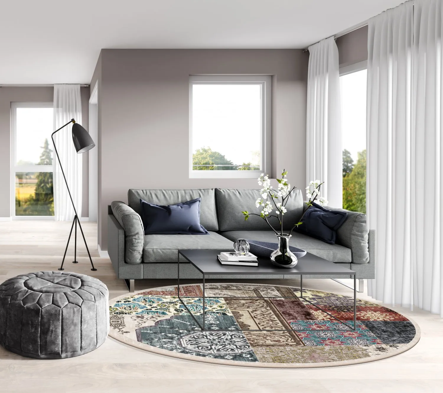 Tapete redondo - Linosa (multicolorido)