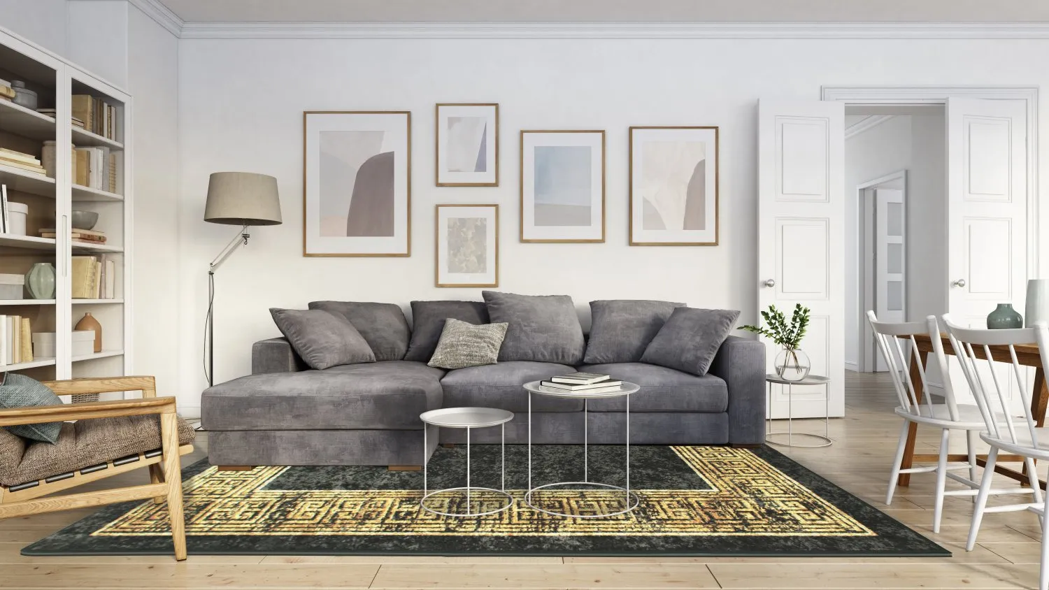 Tapete Wilton - Tilos (preto/dourado)