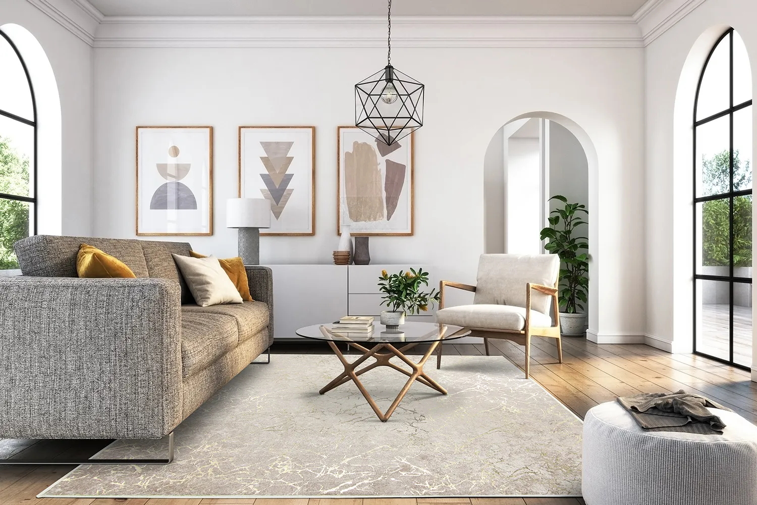 Tapete Wilton - Zaria (marrom claro/dourado)