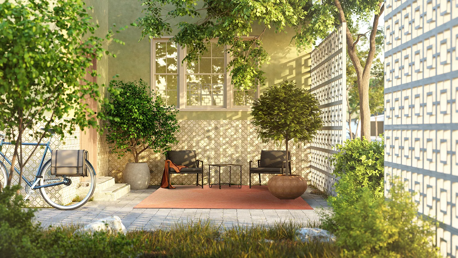 Tapete para interior e exterior - Arlo (laranja)