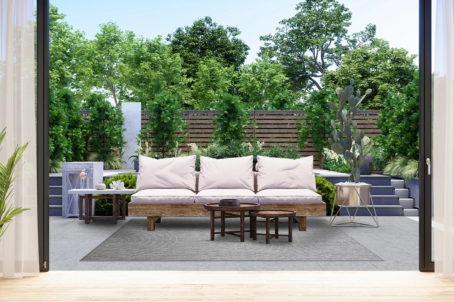 Tapete para interior e exterior - Hayden (cinza)