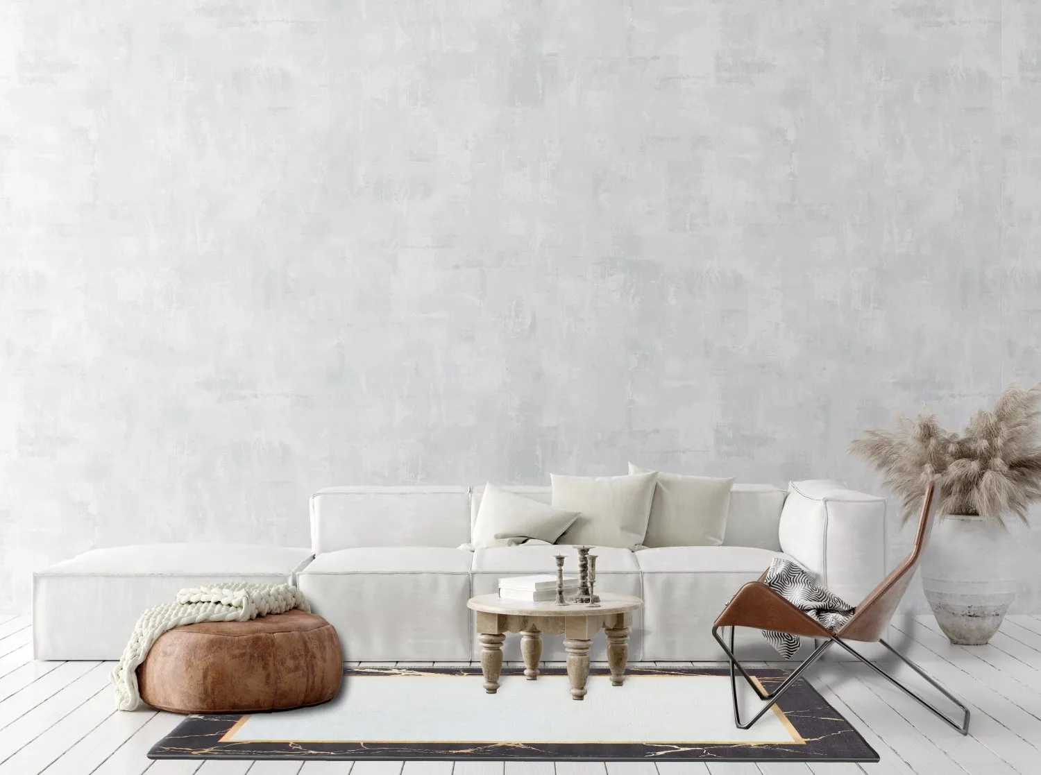 Tapete Wilton - Cerasia (preto/branco/dourado)