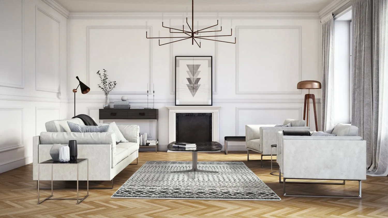 Tapete Wilton - Ovada (preto/branco)