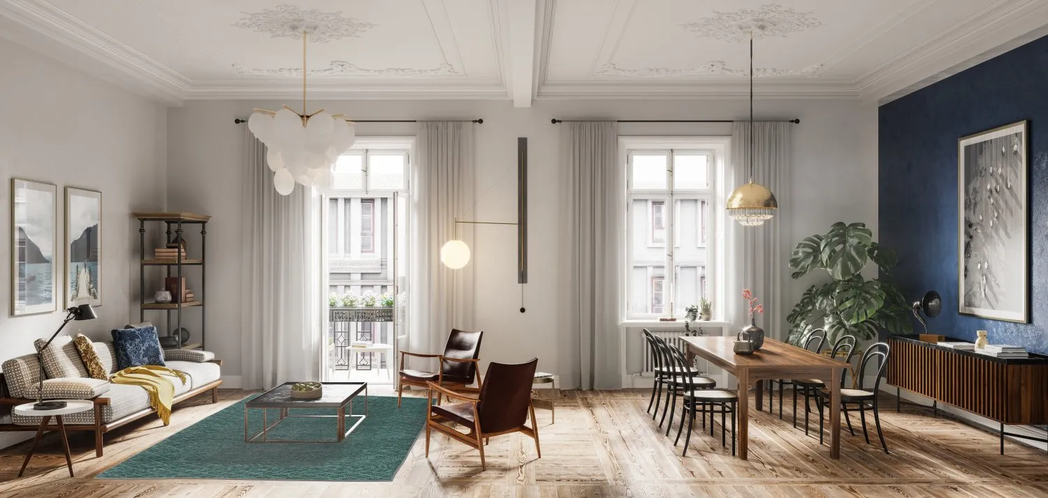 Tapete Wilton - Favone (azul/verde)