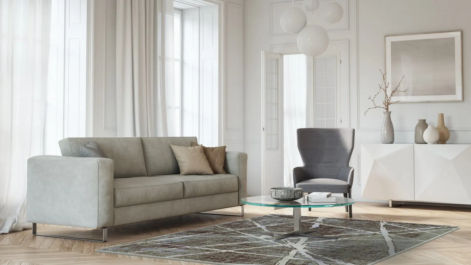 Tapete Wilton - Lagos (cinza)