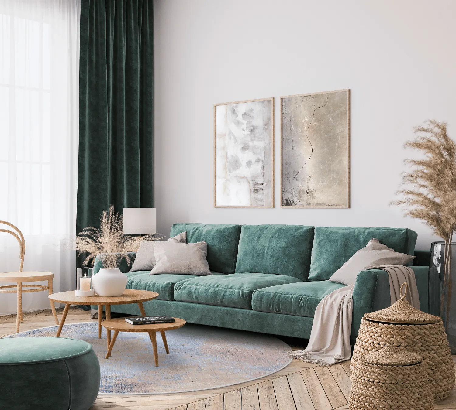 Tapete redondo - Mogoro (azul claro)