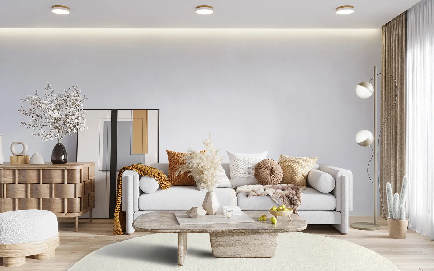 Tapete redondo - Dhurry (branco)